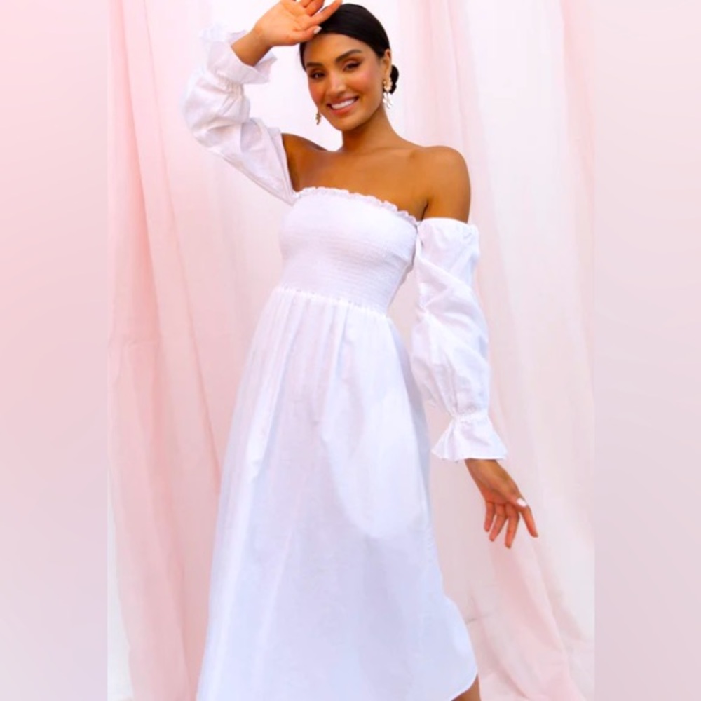 New look shirred textured mid dress